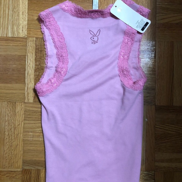 Bedazzled baby pink authentic Playboy TANK TOP - Picture 3 of 3